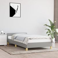 Bedframe met hoofdeinde stof lichtgrijs 90x200 cm