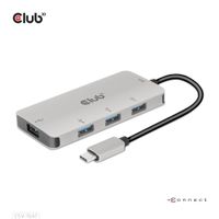 club3D CSV-1547 USB-C (USB 3.2 Gen 2) multiport hub 4 poorten Zwart, Zilver - thumbnail