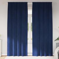 VidaXL Verduisterende gordijnen 2 pcs donkerblauw 140 x 260 cm fluweel