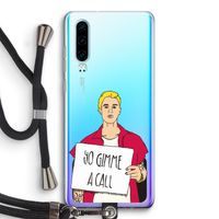 Gimme a call: Huawei P30 Transparant Hoesje met koord