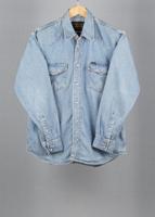 Wrangler Blue vintage denim shirt in size L for Unisex