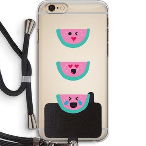 Smiley watermeloen: iPhone 6 PLUS / 6S PLUS Transparant Hoesje met koord