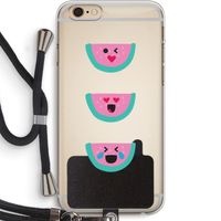 Smiley watermeloen: iPhone 6 PLUS / 6S PLUS Transparant Hoesje met koord