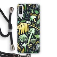 Tropical Palms Dark: Samsung Galaxy A70 Transparant Hoesje met koord Tropical Palms Dark: Samsung Galaxy A70 Transparant Hoesje met koord
