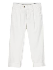 Brunello Cucinelli Kids pantalon droit en serge - Blanc