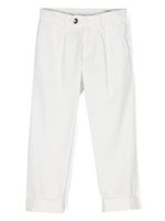 Brunello Cucinelli Kids pantalon droit en serge - Blanc