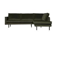 WOOOD Rodeo hoekbank rechts velvet Donkergroen