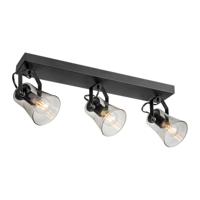 Moderne LED Opbouwspot Edge - Zwart - 48/10/18.5cm - Dimbaar - plafonniere gemaakt van glas en metaal - inclusief LED lichtbron - E14 fitting - 4W - 400lm - 2700K - warm wit licht - thumbnail