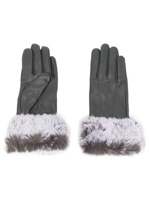 DENTS gants Sarah à détails en fourrure artificielle - Gris