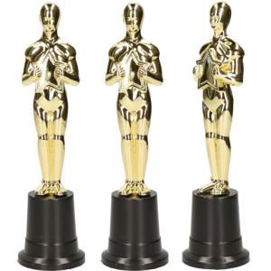 Filmster/Oscar award beeldje - 10x - goud - 22 cm - Hollywood thema film trofee