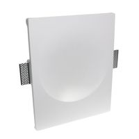 Wandlamp inbouw Gips 'Marloes' stuc lamp GU10 wit groot modern 350mm