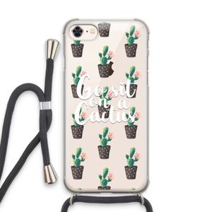 Cactus quote: iPhone 7 Transparant Hoesje met koord