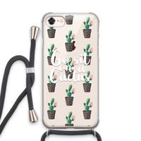 Cactus quote: iPhone 7 Transparant Hoesje met koord