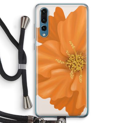 Orange Ellila flower: Huawei P20 Pro Transparant Hoesje met koord