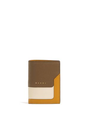 Marni portefeuille en cuir à design pliant - Marron