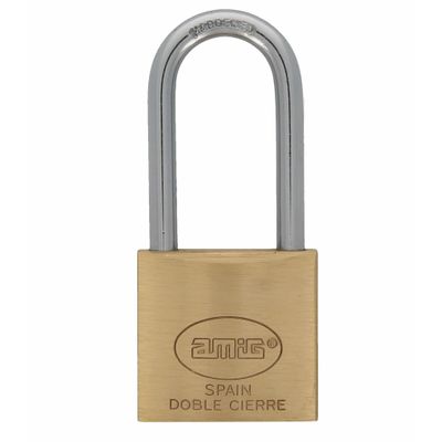 Hangslot met 2 sleutels - 60 mm - messing - kofferslot