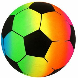 Speelgoed voetbal - pvc - regenboog kleuren - D20 cm