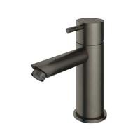 Hotbath Cobber - Wastafelmengkraan - zonder Waste - Laag - Geborsteld Zwart PVD - Opbouw - Messing - V06