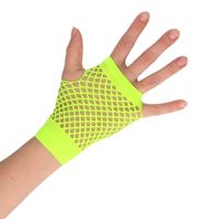 Groene korte visnet handschoenen voor volwassenen - thumbnail
