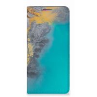 Motorola Moto G60s Standcase Marble Blue Gold - thumbnail