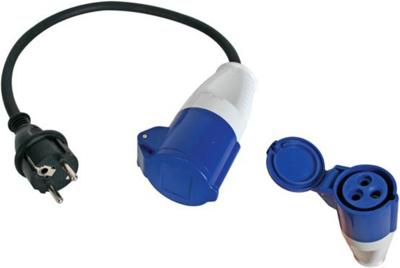 Verloopkabel CEE-contrastekker naar hybride Schuko-stekker 0,4m