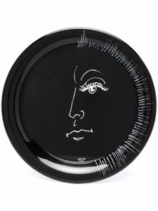 Fornasetti plateau imprimé en métal - Noir