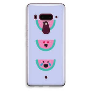Smiley watermeloen: HTC U12+ Transparant Hoesje