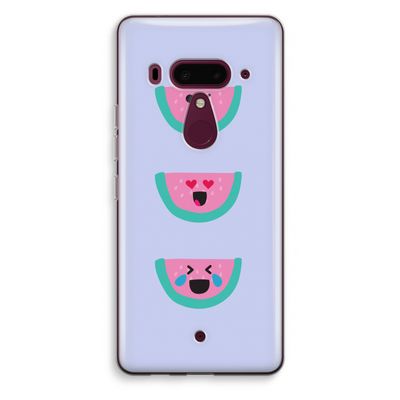 Smiley watermeloen: HTC U12+ Transparant Hoesje