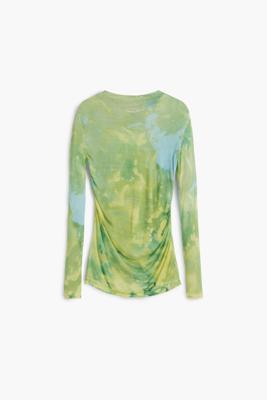 Fijngestreepte aquareltrui - GREEN - S