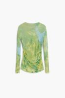 Fijngestreepte aquareltrui - GREEN - S