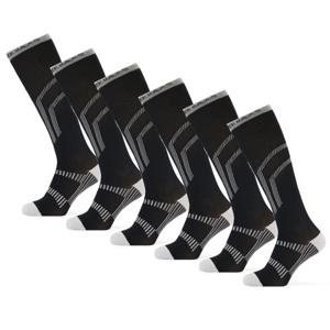 Poederbaas Skisokken Lightweight 6-pack Zwart-39/42