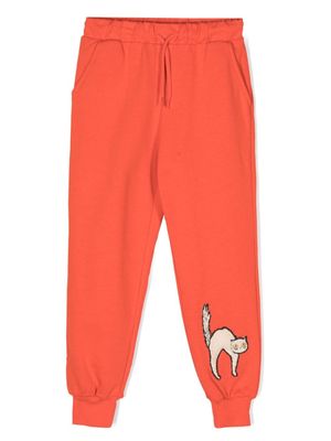 Mini Rodini pantalon de jogging Angry Cat - Rouge