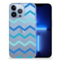 Apple iPhone 13 Pro | TPU bumper | Zigzag Blauw