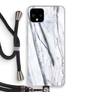 Gestreepte marmer: Pixel 4 Transparant Hoesje met koord