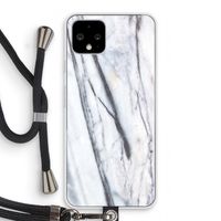 Gestreepte marmer: Pixel 4 Transparant Hoesje met koord