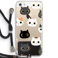 Katten: iPhone 5 / 5S / SE Transparant Hoesje met koord Katten: iPhone 5 / 5S / SE Transparant Hoesje met koord