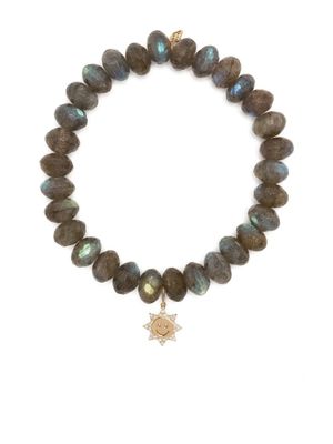 Sydney Evan bracelet en or 14ct à perles de labradorite - Gris