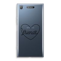 Friends heart black: Sony Xperia XZ1 Transparant Hoesje - thumbnail