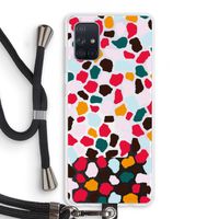 Colored Giraffe: Samsung Galaxy A71 Transparant Hoesje met koord
