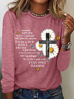 Women's Mercyme I Can Only Imagine Daisy Cross Christian Regular Fit Daisy Long sleeve Shirt