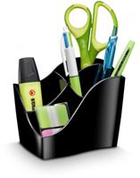 CEP Ellypse GreenSpirit potloodbakje met 4 vakken, zwart