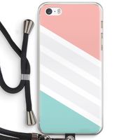 Strepen pastel: iPhone 5 / 5S / SE Transparant Hoesje met koord