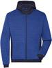 James & Nicholson JN1844 Men´s Padded Hybrid Jacket - /Royal-Melange/Navy - XL