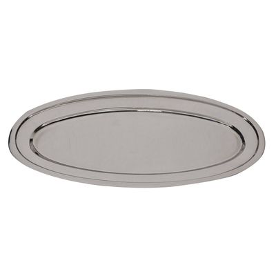 1x Stuks ovalen RVS serveerschalen/serveerbladen 50 cm - Serveerschalen