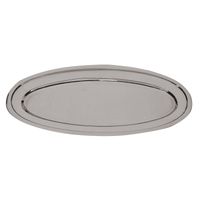 1x Stuks ovalen RVS serveerschalen/serveerbladen 50 cm - Serveerschalen - thumbnail