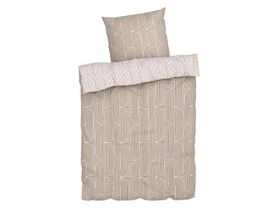 LIVARNO home Dekbedovertrek 140 x 200 cm (Geometrisch/beige)