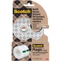Scotch duurzame dispenser uit RVS, met 2 rolletjes Scotch Magic Tape ft 19 mm x 13,9 m
