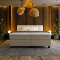 2-Persoons Boxspring Hotel Luxury - Wide - Antraciet 160x210 cm - Pocketvering - Inclusief Topper - Dekbed-Discounter.nl