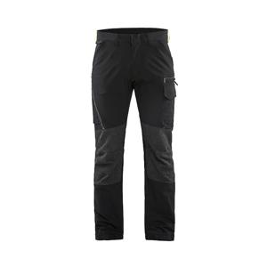 Blåkläder Service werkbroek met 4-weg stretch 14221645 | Zwart/High-Vis Geel | Maat 62 - 7330509718414