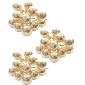 30x Parel mini kerstballen kerststukje stekers 2 cm glans